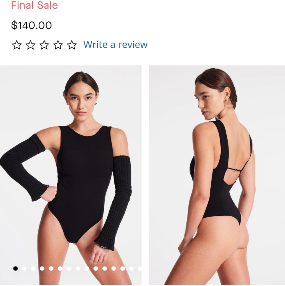 NWT Bandier Le Ore Calla Cutout One piece bodysuit cut out back High neckline